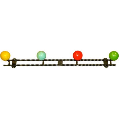 French 1950's Colorful Coat Hook For Sale at 1stDibs