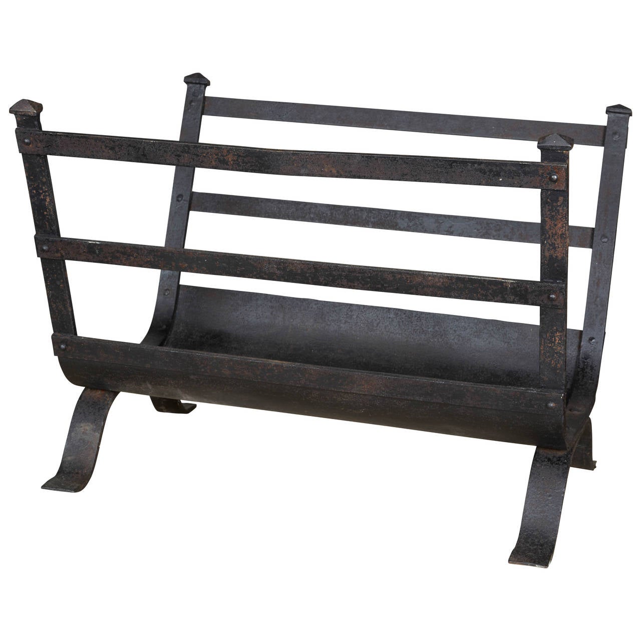 Arts and Crafts Wrought Iron Log Holder at 1stDibs