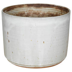 Large White Glazed Pottery Vessel