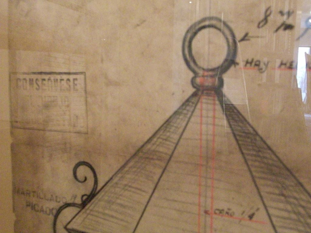 Argentine José Thenée Working Drawing: Martillado Picado