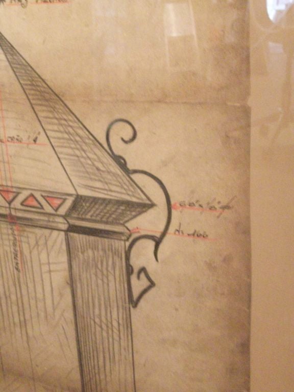 José Thenée Working Drawing: Martillado Picado In Excellent Condition In Chicago, IL