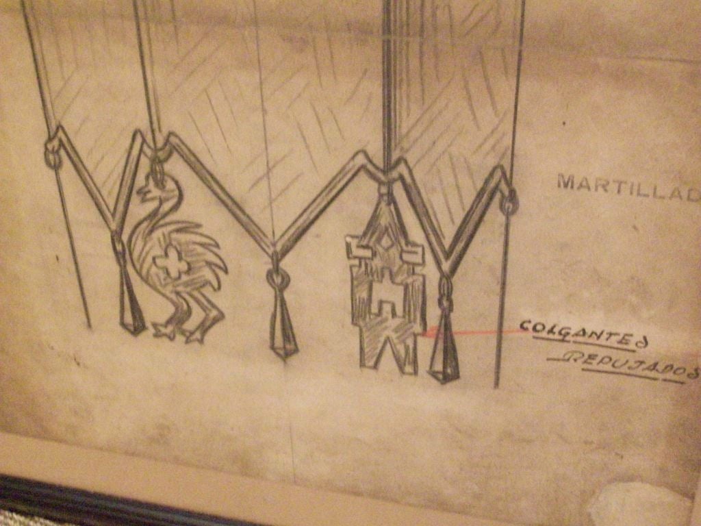 19th Century José Thenée Working Drawing: Martillado Picado
