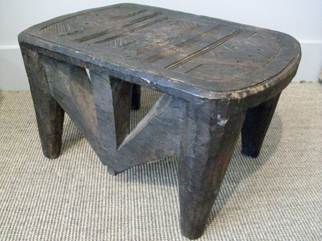 Wood Rectangular Nupe Stool