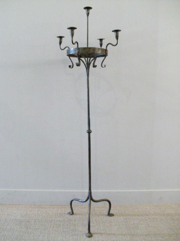 Forged Iron Standing Candelabra