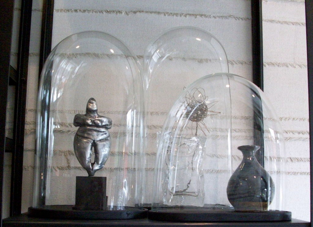 French 19th c. Double Glazed Glass Display Domes