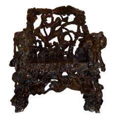 Dramatic Chinese Gnarled Root Chair