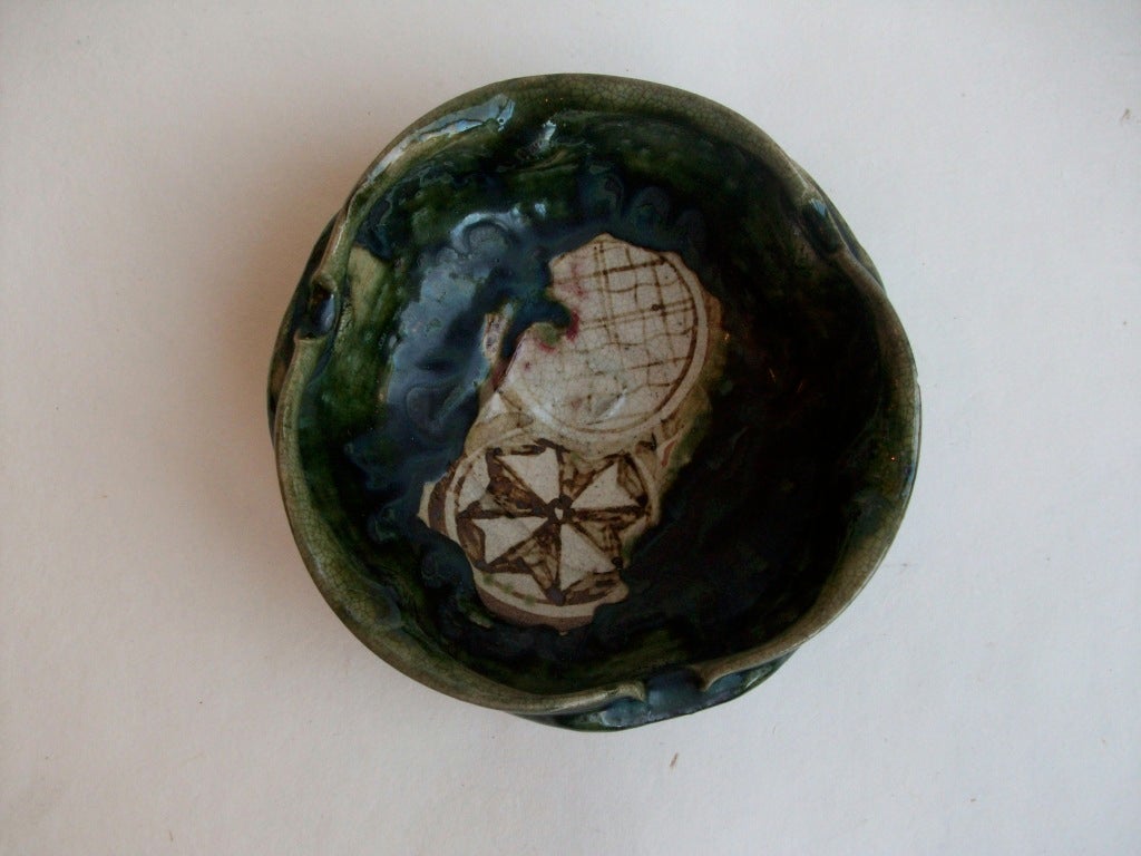 18th Century and Earlier 18th Century -Edo Period Japanese Small Oribe Bowl