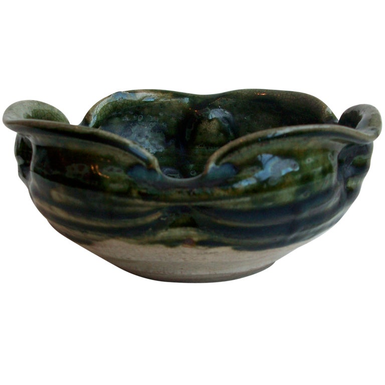 18th Century -Edo Period Japanese Small Oribe Bowl