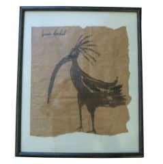 Primitive Bird Sand Painting by Brian Dowdall