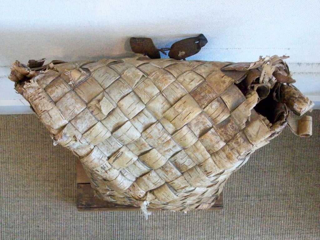 Schwedischer Rucksack aus gewebter Birke aus dem 19. (19. Jahrhundert) im Angebot