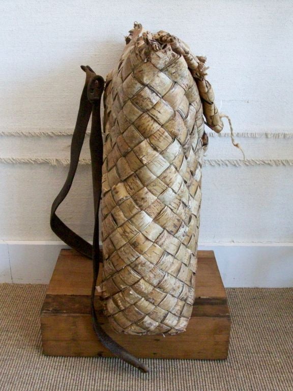 19th Century Swedish Woven Birch Backpack For Sale 1