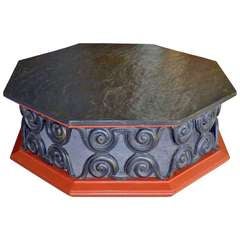 Octagonal Coffee Table with Slate Stone Top 5