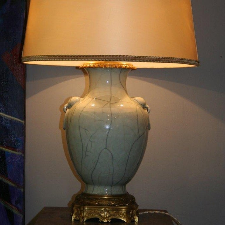 Celadon porcelain mounted gilt bronze 19th cent
