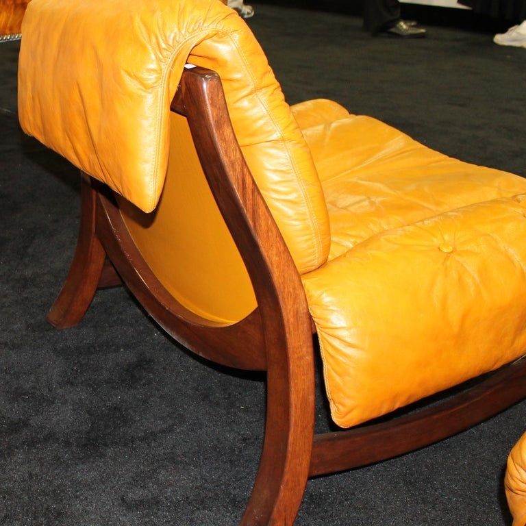 Brazilian in the St of Percival Lafer Pair of Tropical wood and leather Armchairs