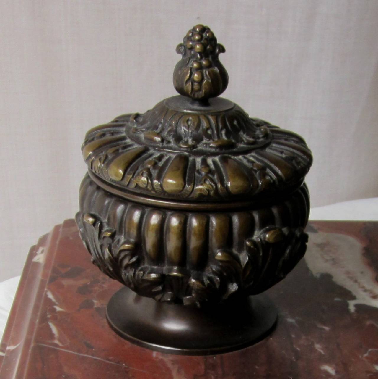 Spectacular Bronze and Marble Neoclassical Style Inkwell 2