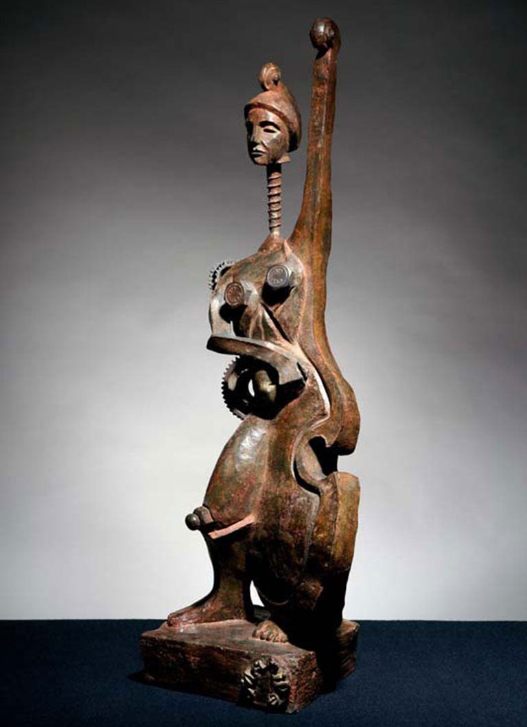 Bronze Contemporary Cubist Sculpture African Inspiration