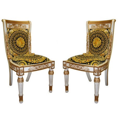 Versace Pair Of Chairs at 1stDibs | versace chairs