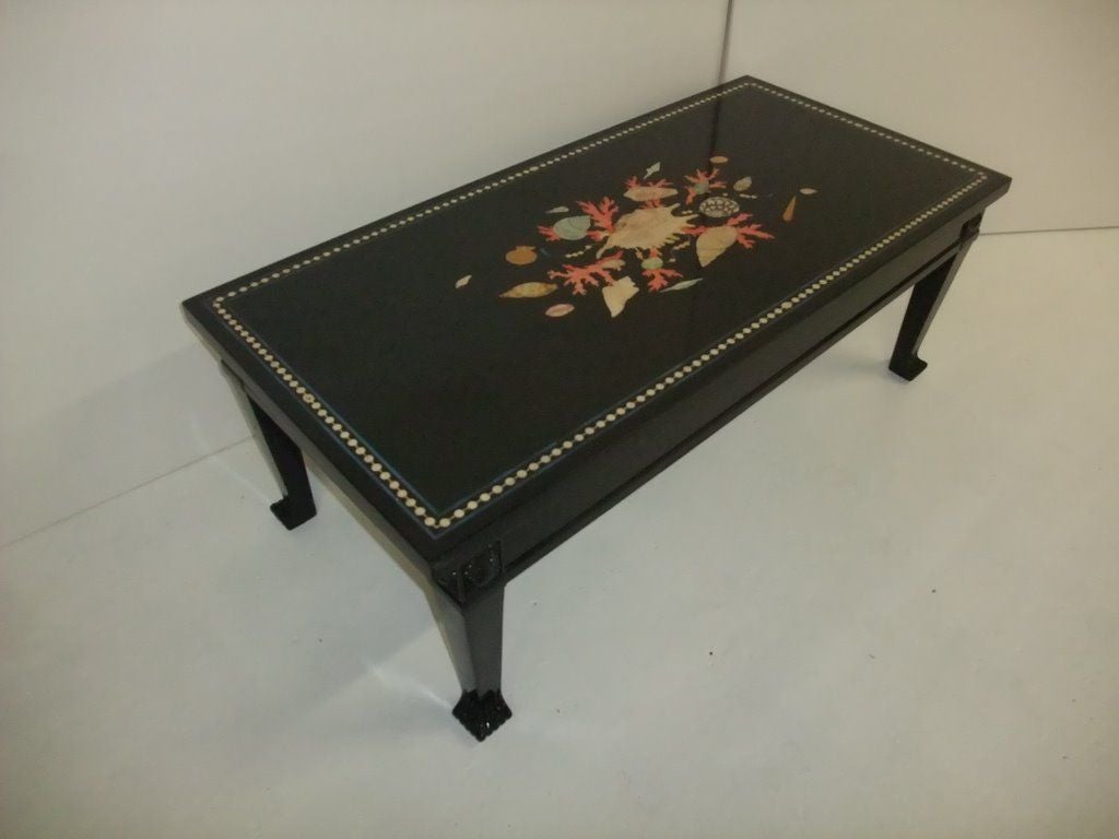 Inlayed Slate Top Coffee Table