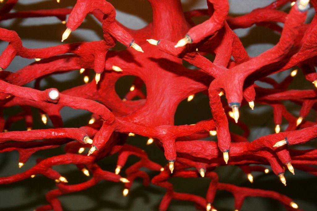French Amazing Organic Coral Chandelier