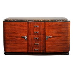 French Art Deco Mahogany Sideboard Designed by G. Poisson 4