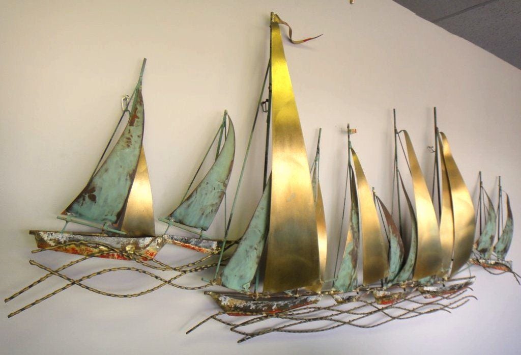 CURTIS JERE Metal Wall Sculpture In Good Condition In Miami, FL