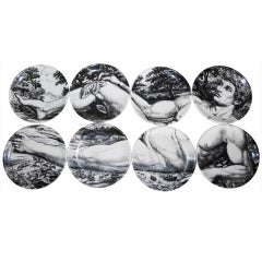 Set of 8 Porcelain Plates by Fornasetti - Adamo