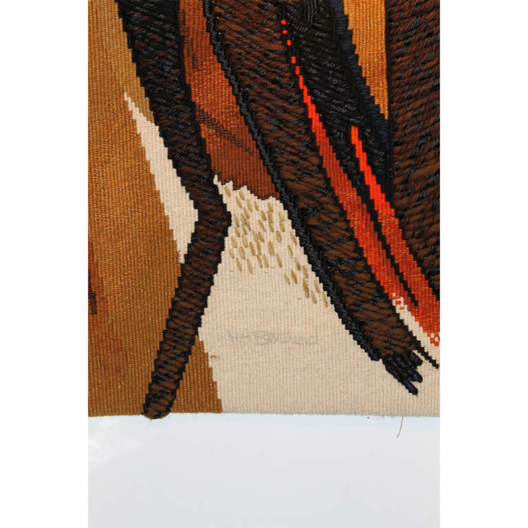 Mid-20th Century Mid Century  Lyrical Abstract Mouvement Tapestrie  By Arthur Bertrand