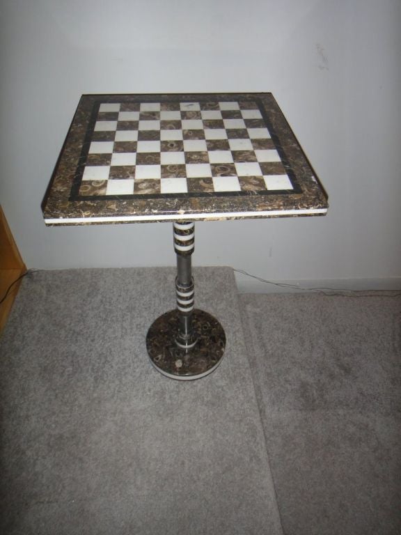 mid-century modern marble chess table at 1stdibs mid-century modern marble chess table at 1stdibs