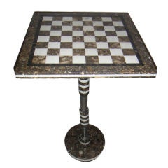 Mid-Century Modern Marble Chess Table