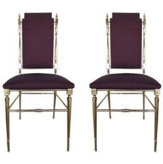 Vintage Chiavari Pair Of Metal Chairs