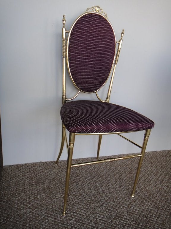 Mid-Century Modern Four Mid Century Chiavari Italian Set of Four Bronze Chairs