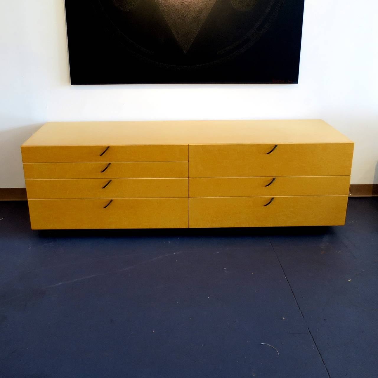 Mid-Century Italian Chest of Drawer Saporiti Burl Sideboard