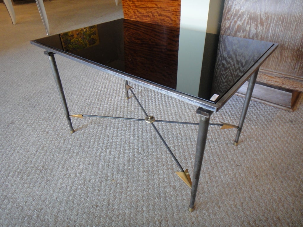 French Metal and Glass Coffee Table