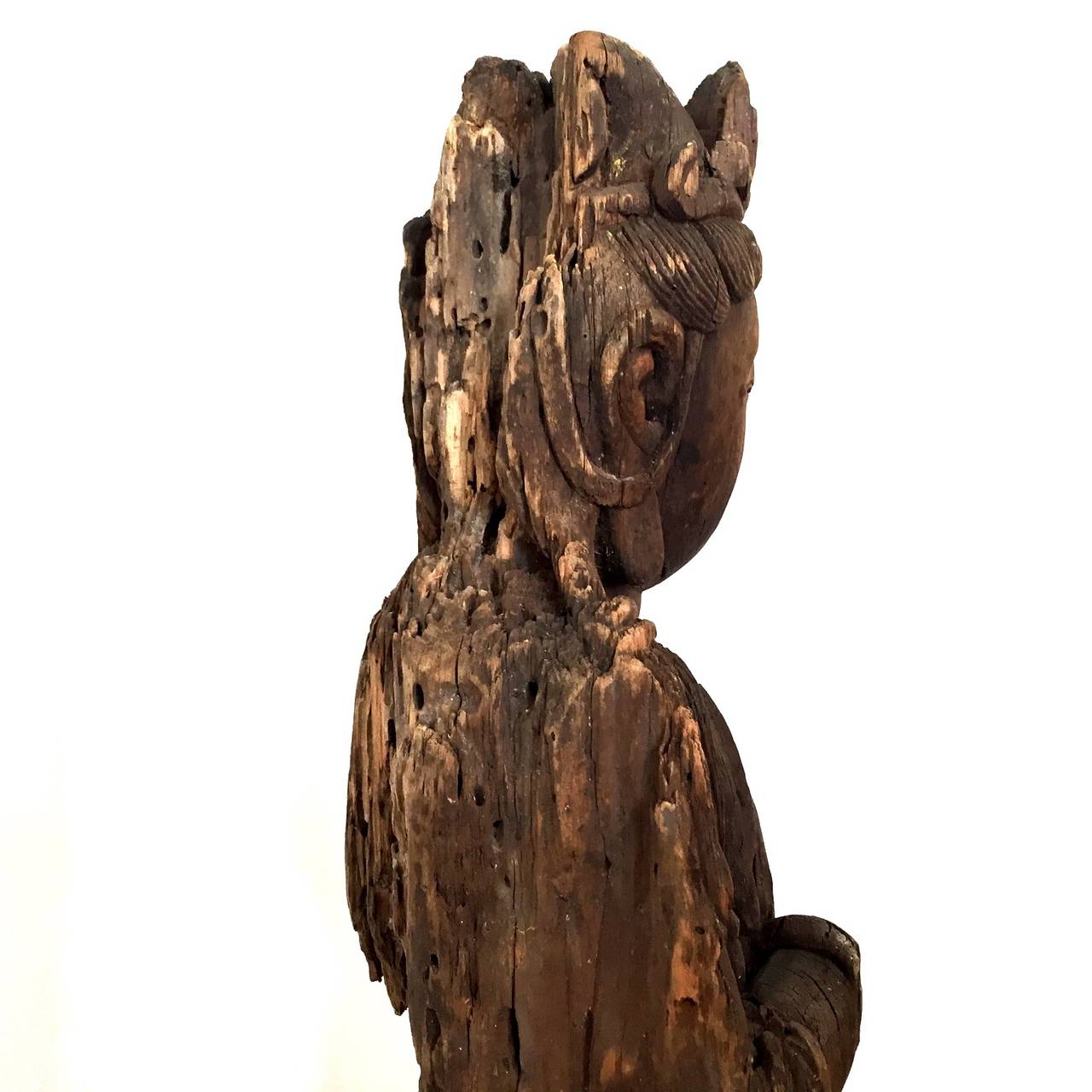 16th Century Guanyin Carved Wood 1