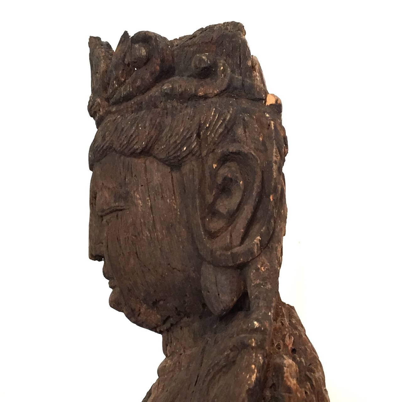 Chinese Export 16th Century Guanyin Carved Wood