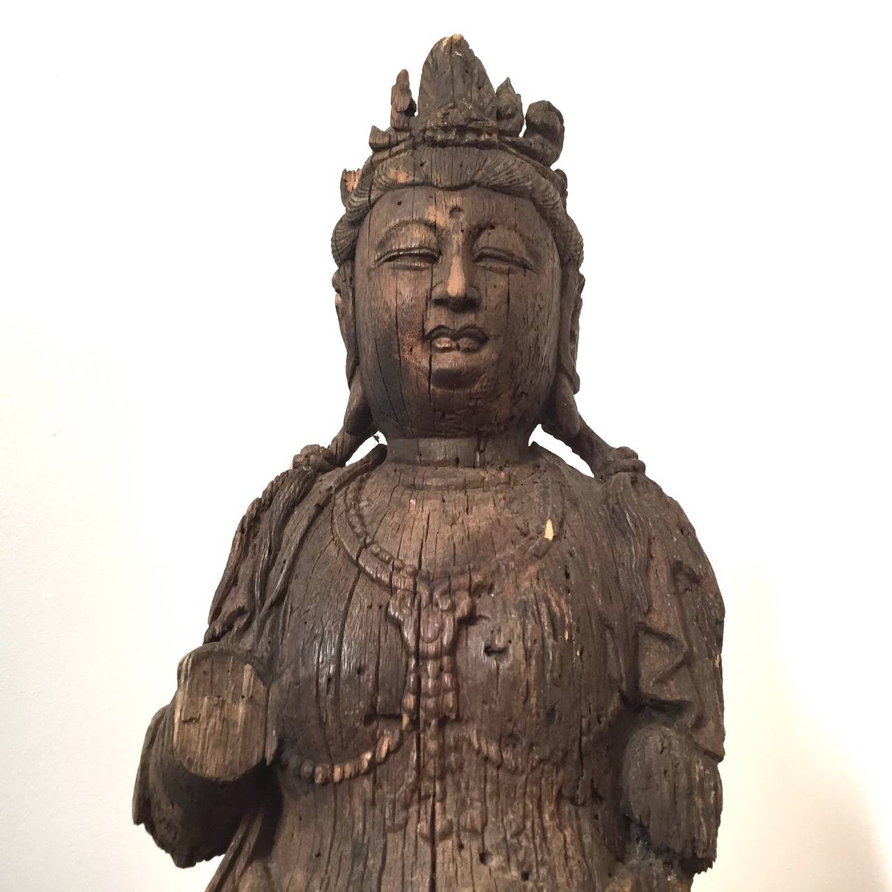 Chinese 16th Century Guanyin Carved Wood