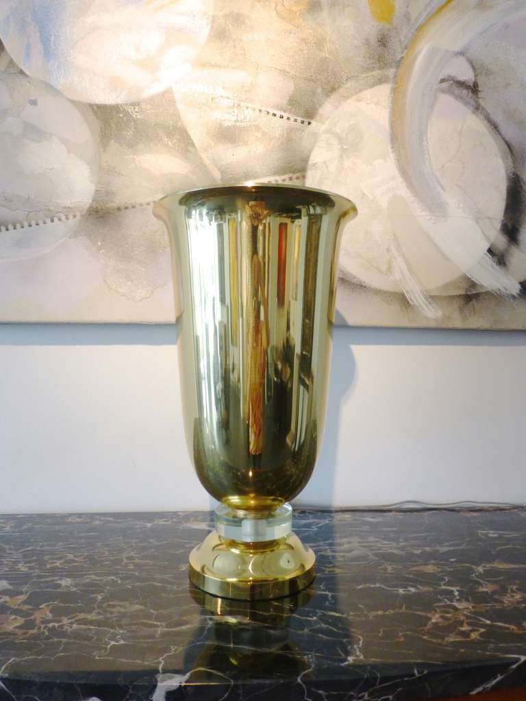 Brass and Glass Art Deco Table Lamp 1