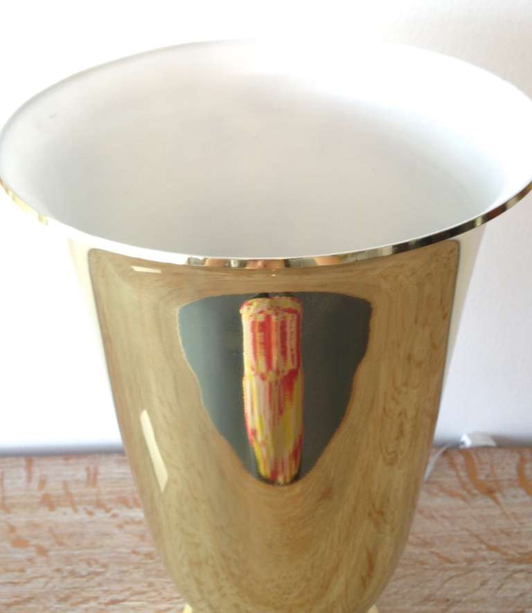 Mid-20th Century Brass and Glass Art Deco Table Lamp