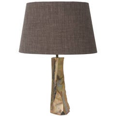 Brutalist Sculptural Solid Bronze Lamp