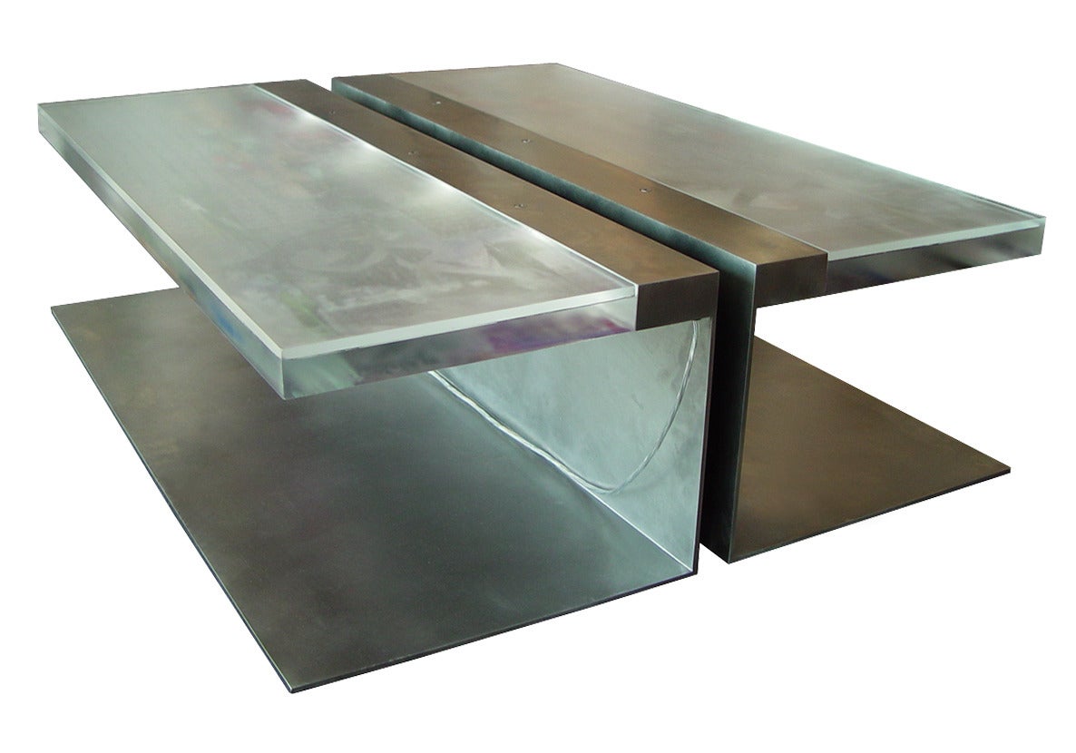 Lucite One of a Kind Twins Coffee Table or Side Tables