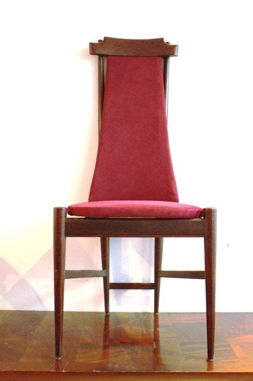Set of 6 Chairs Mid-Century Italian Design Franco Albini Style  1