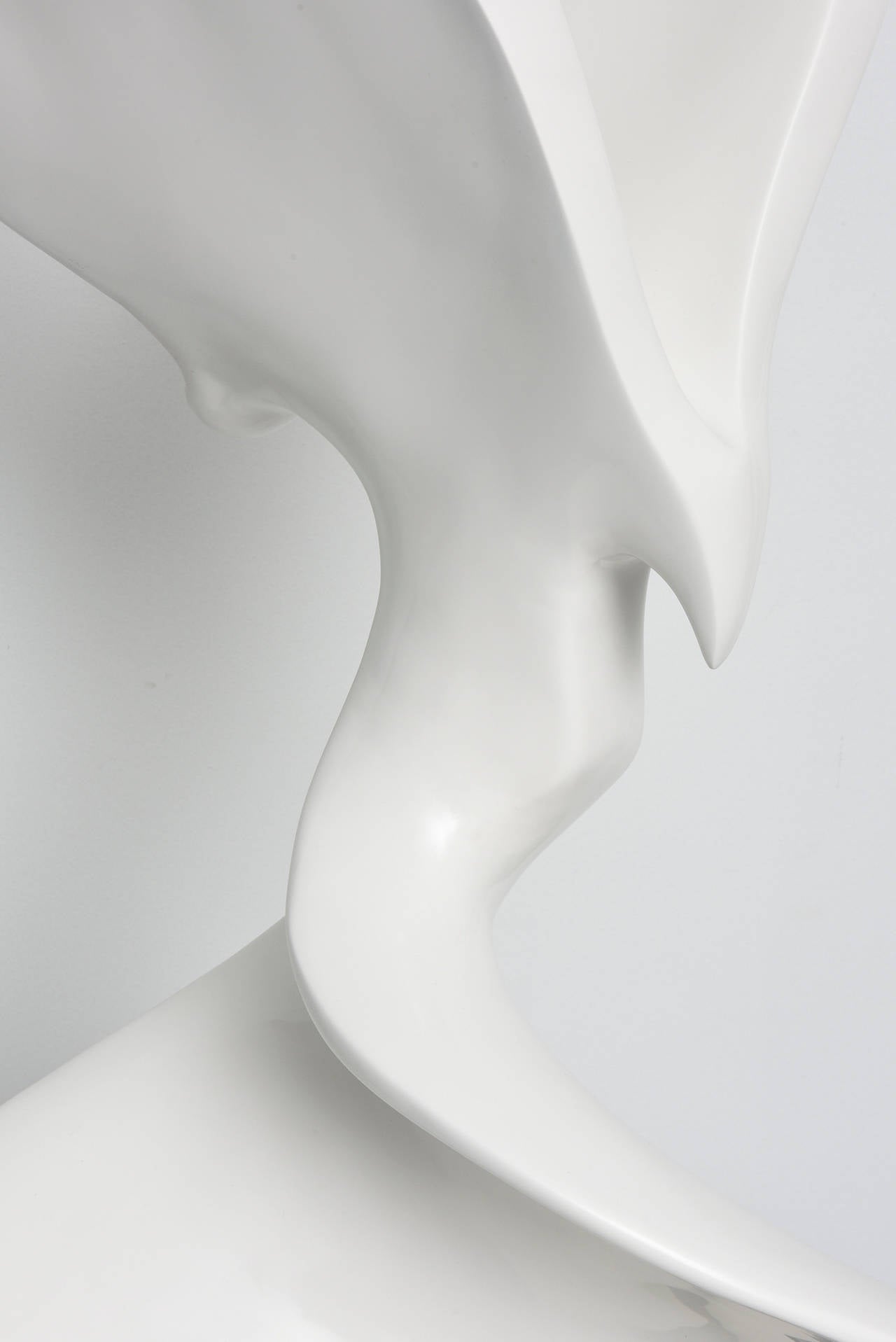 Contemporary White Abstract Resin Sculpture 2