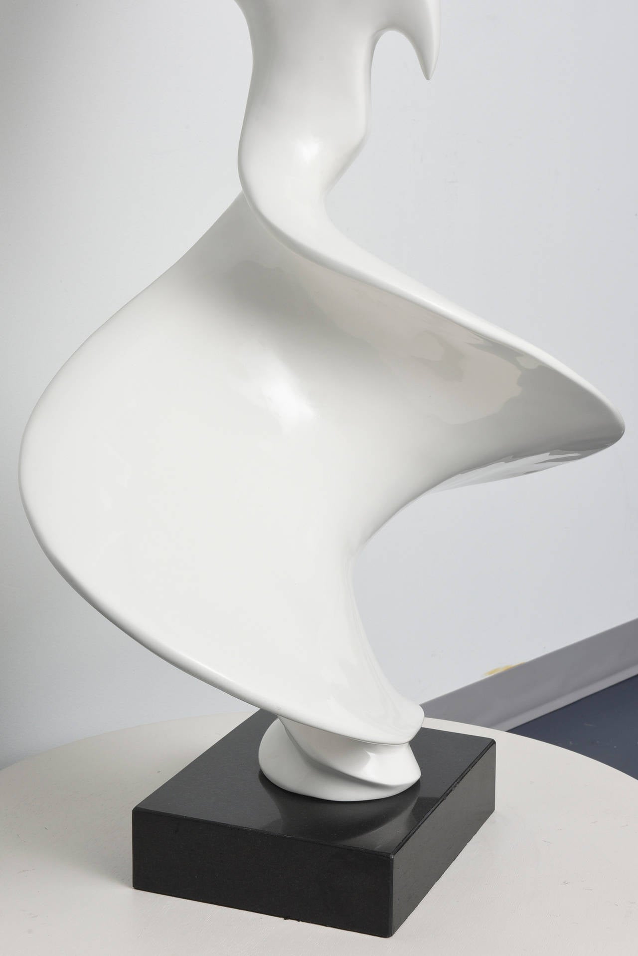 Contemporary White Abstract Resin Sculpture 1