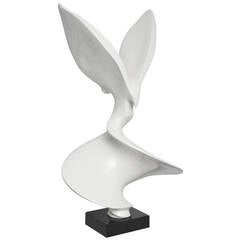 Contemporary White Abstract Resin Sculpture