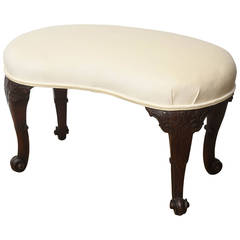 19th Century Mahogany English Seat kidney- shaped 3