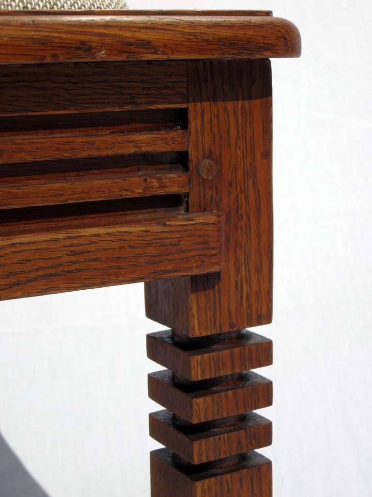 Oak Six Chairs Designed by Charles Dudouyt
