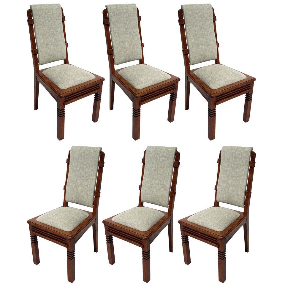 Six Chairs Designed by Charles Dudouyt