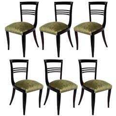 Six Art Deco Dining Chairs in the style of Maxime Old
