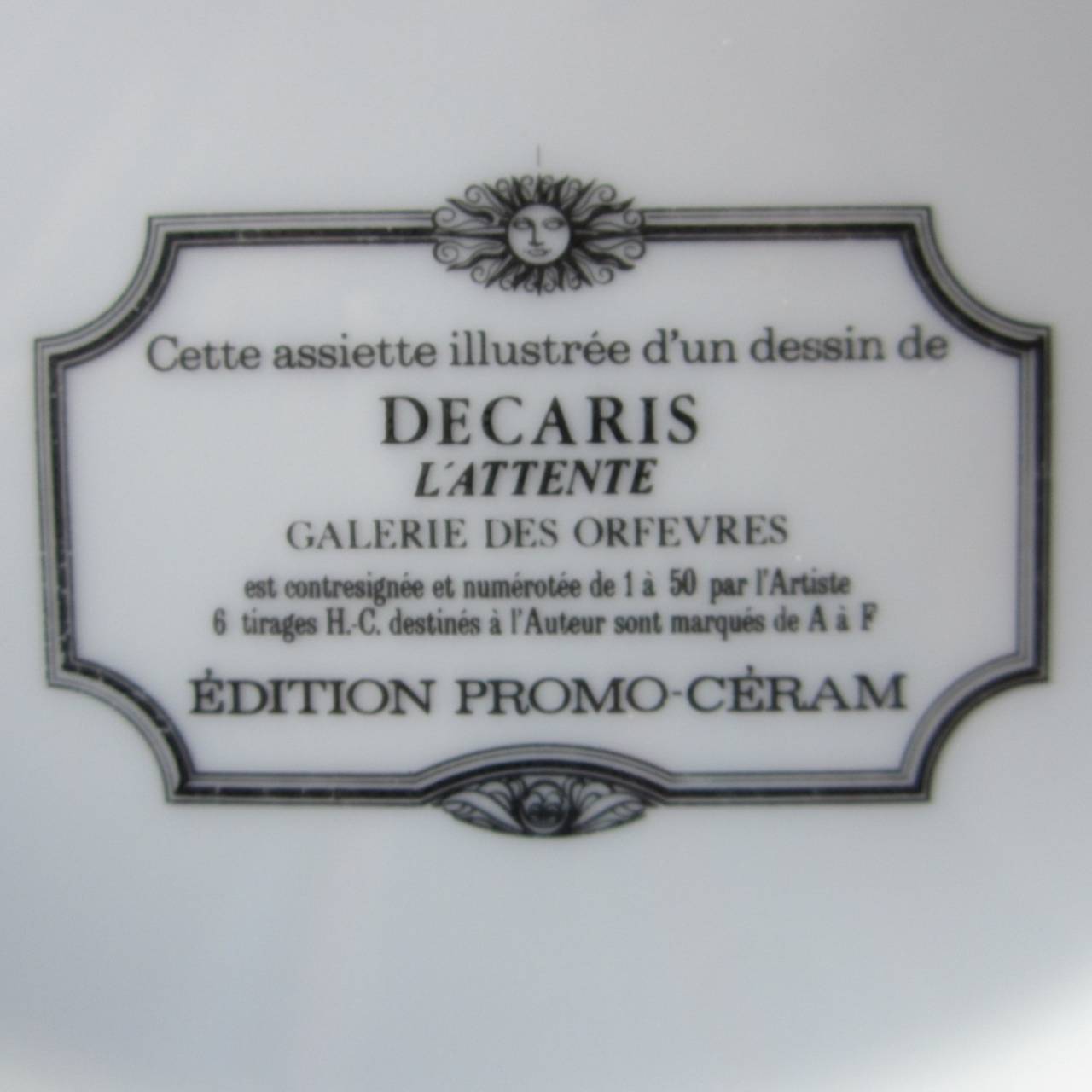 Haviland Enameled Porcelain Plate by Decaris 1