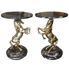 Spectacular Pair Of Horses Gueridons